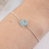 Geboortesteen maart - sterling zilver armband, blauwe steen 