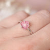 Roze watermeloen toermalijn ring zilver