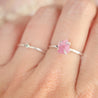 Saffier Roze Ruw Ring