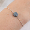 Ruwe blauwe Saffier armband zilver 