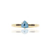 Watermeloen Toermalijn blauw 14kt goud Ring