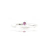 Saffier roze 2 mm zilver ring - geboortesteen september