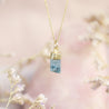 Toermalijn ketting blauw 14 kt goud